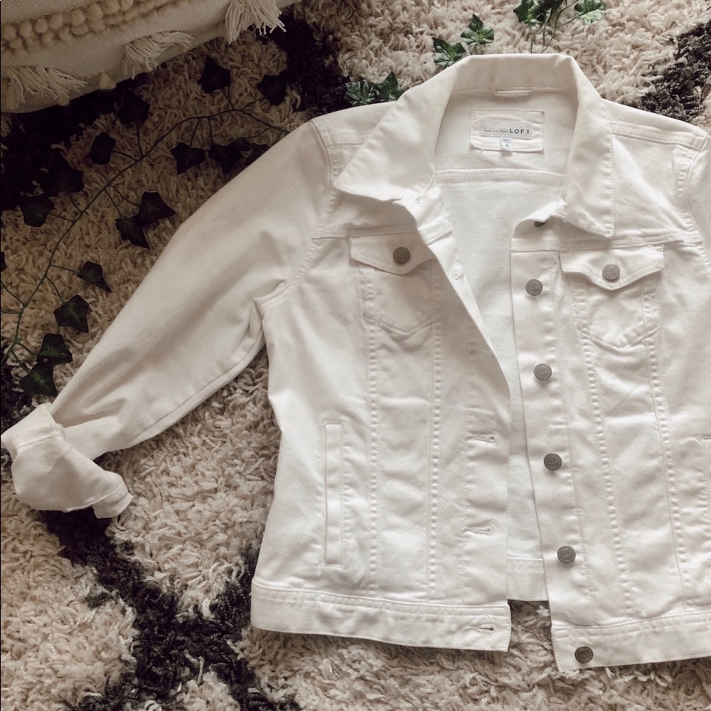 LOFT white denim jacket